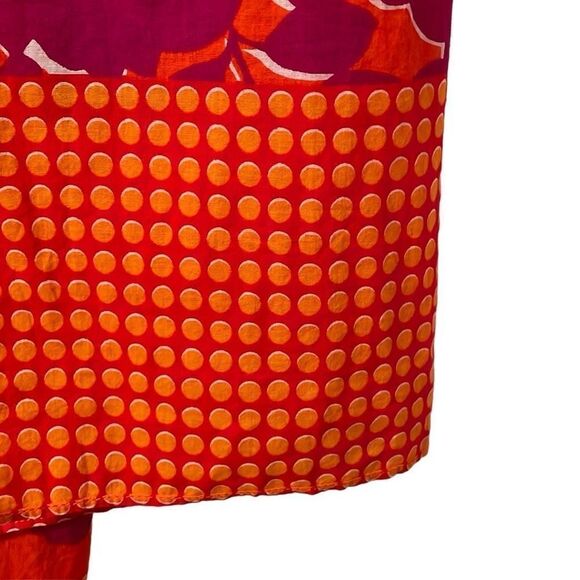 Old Navy bright orange & purple cotton dot & floral print 70 x 25.5 in. Large sc - Picture 3 of 6